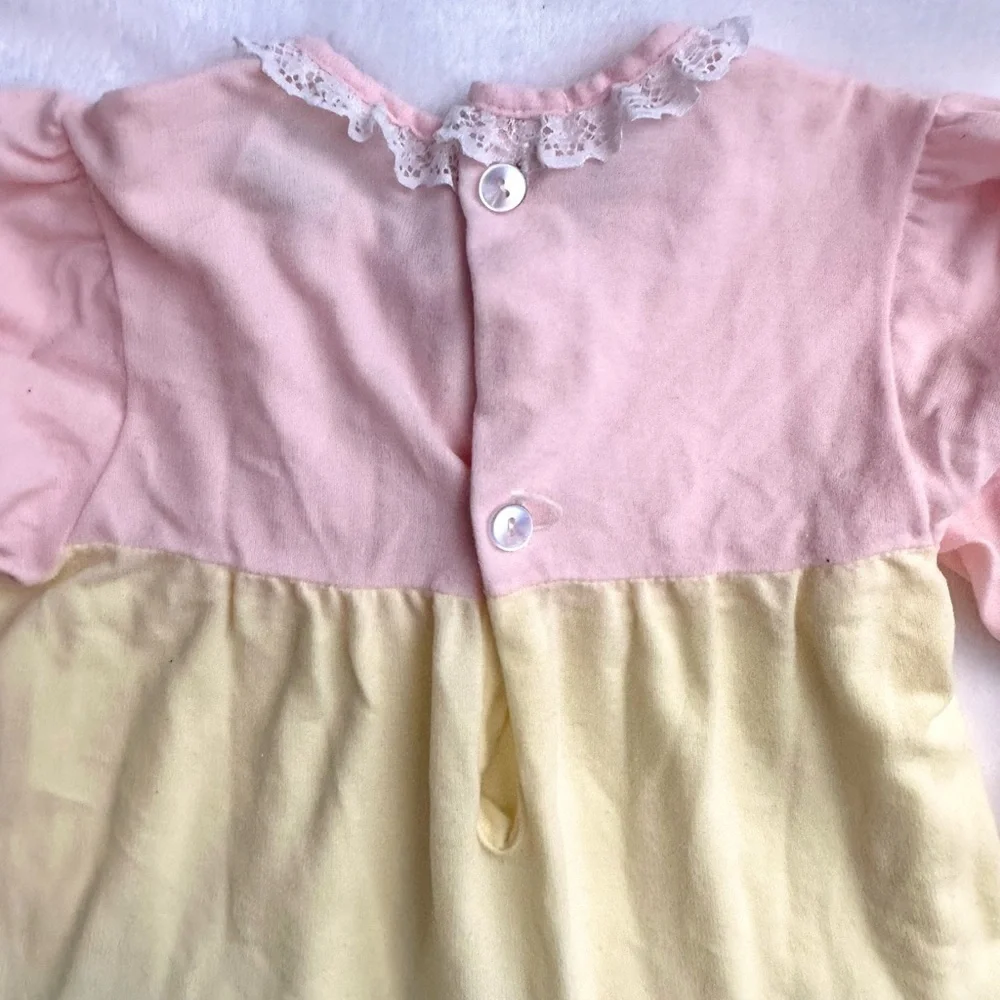 IC Isaacson Carrico Vtg 70s Frilly Nightgown Dress Girls 4T Toddler soft nylon
